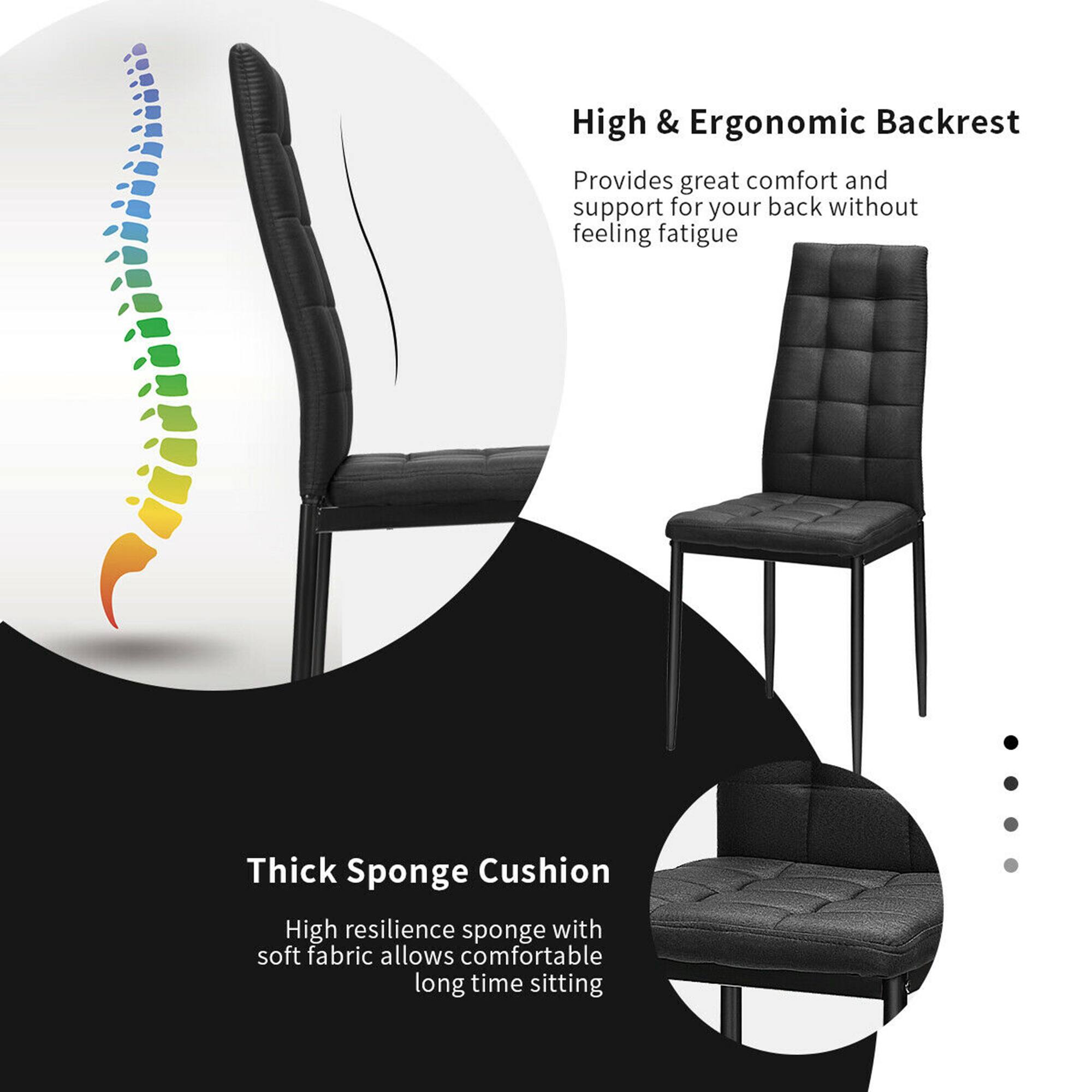 High & Ergonomic Backrest  
Provides great comfort and support for your back without feeling fatigue  

Thick Sponge Cushion  
High resilience sponge with soft fabric allows comfortable long time sitting