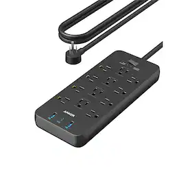 Anker - A91921E4 12-Outlet 1800W 5 ft. Cord Power Strip - Black