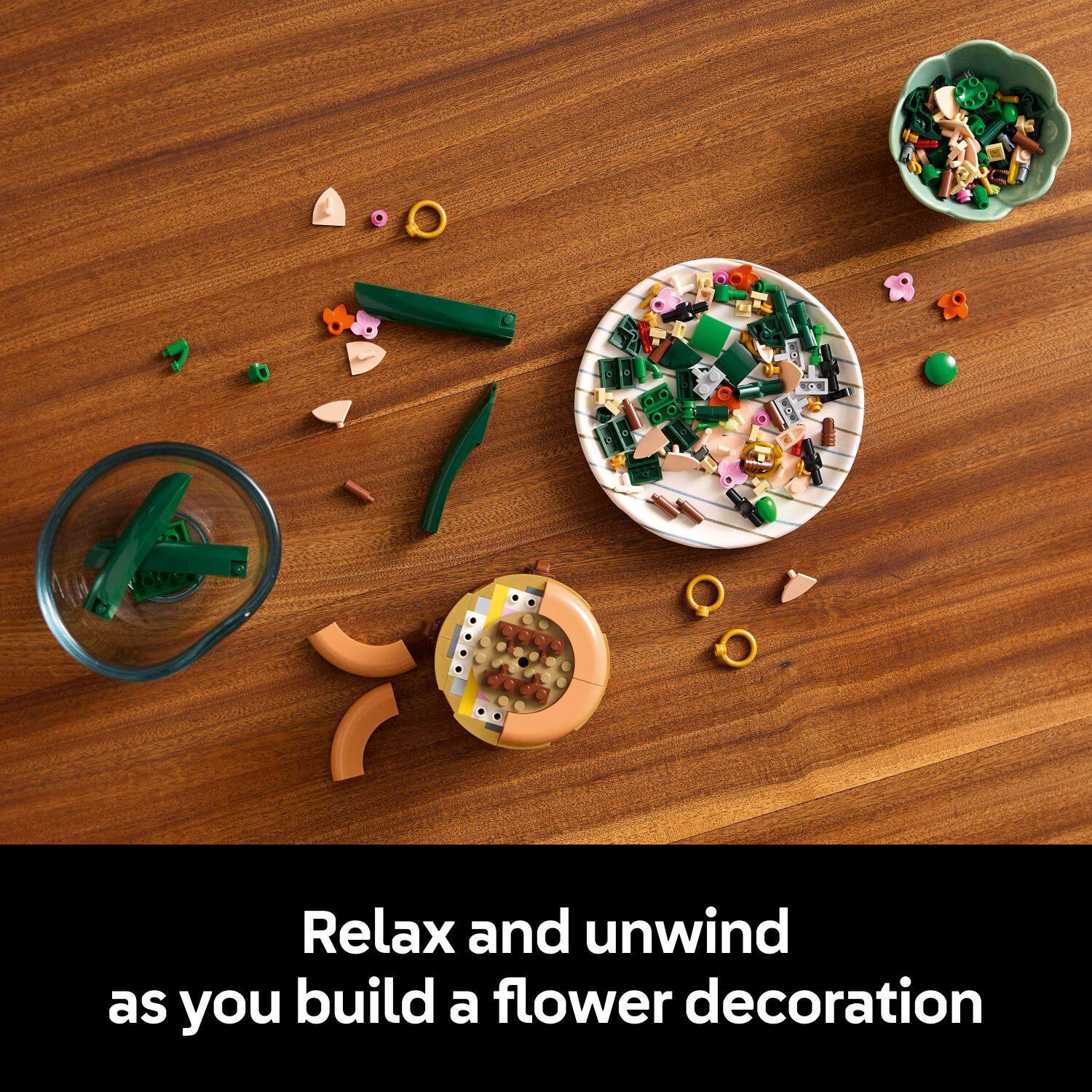 Relax and unwind as you build a flower decoration