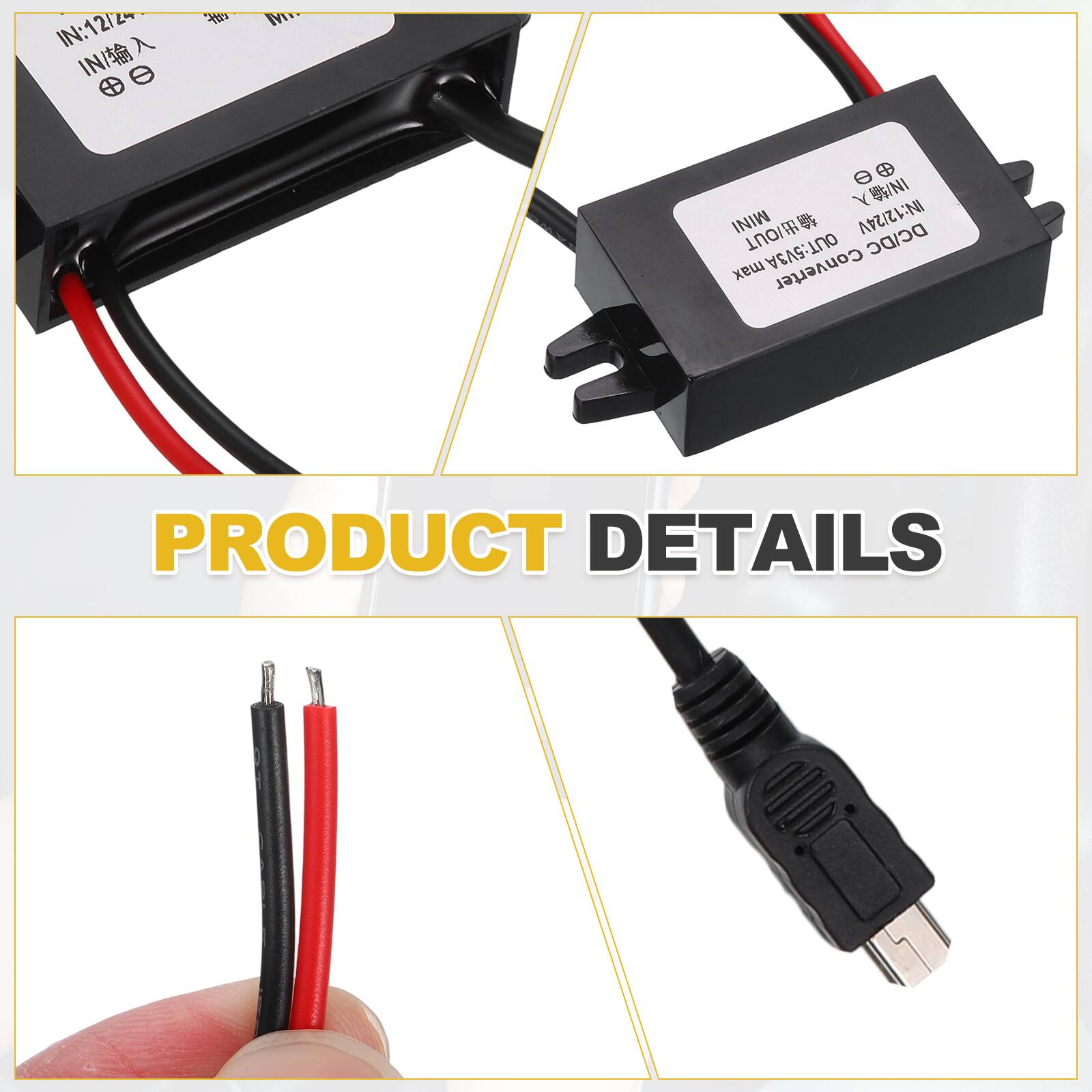 IN:12/24V  
OUT:5V3A DC-DC max Converter  

PRODUCT DETAILS