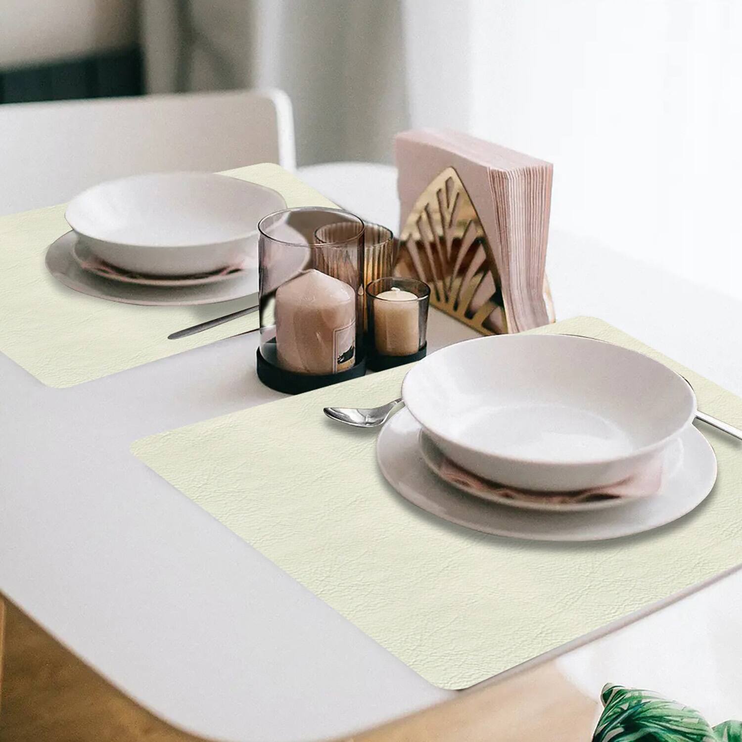 Alt View 2. Frieling - Davanti by  Mattola Placemats Set of 6, Rectangular - Ecru.