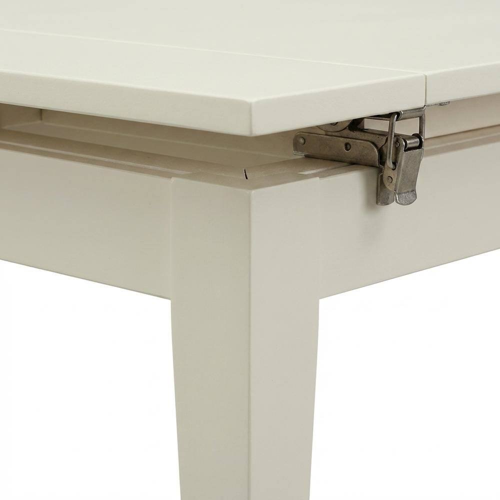 Alt View 2. FurniFact - Linen White Rectangular Dining Table - White.