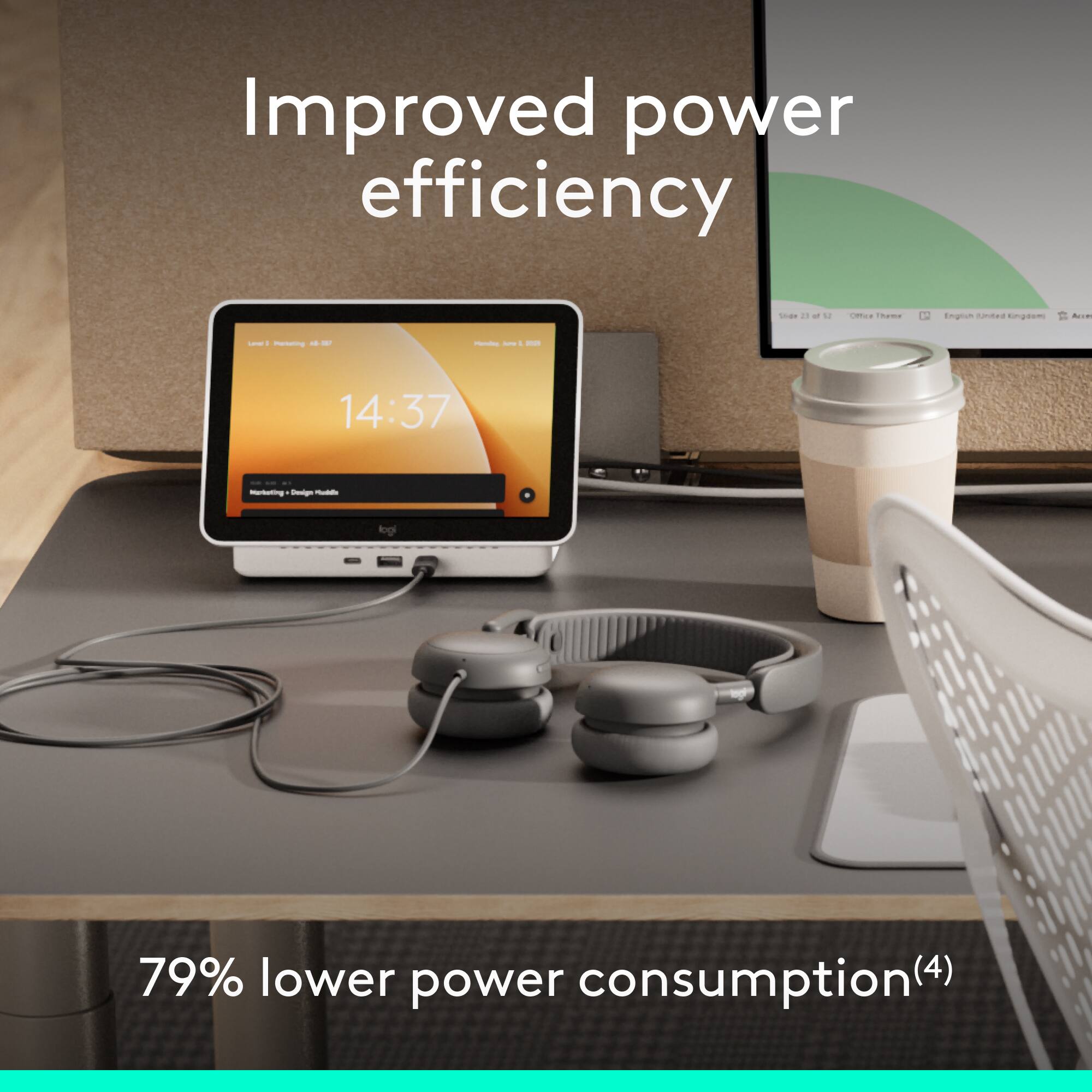 Improved power efficiency

79% lower power consumption(4)