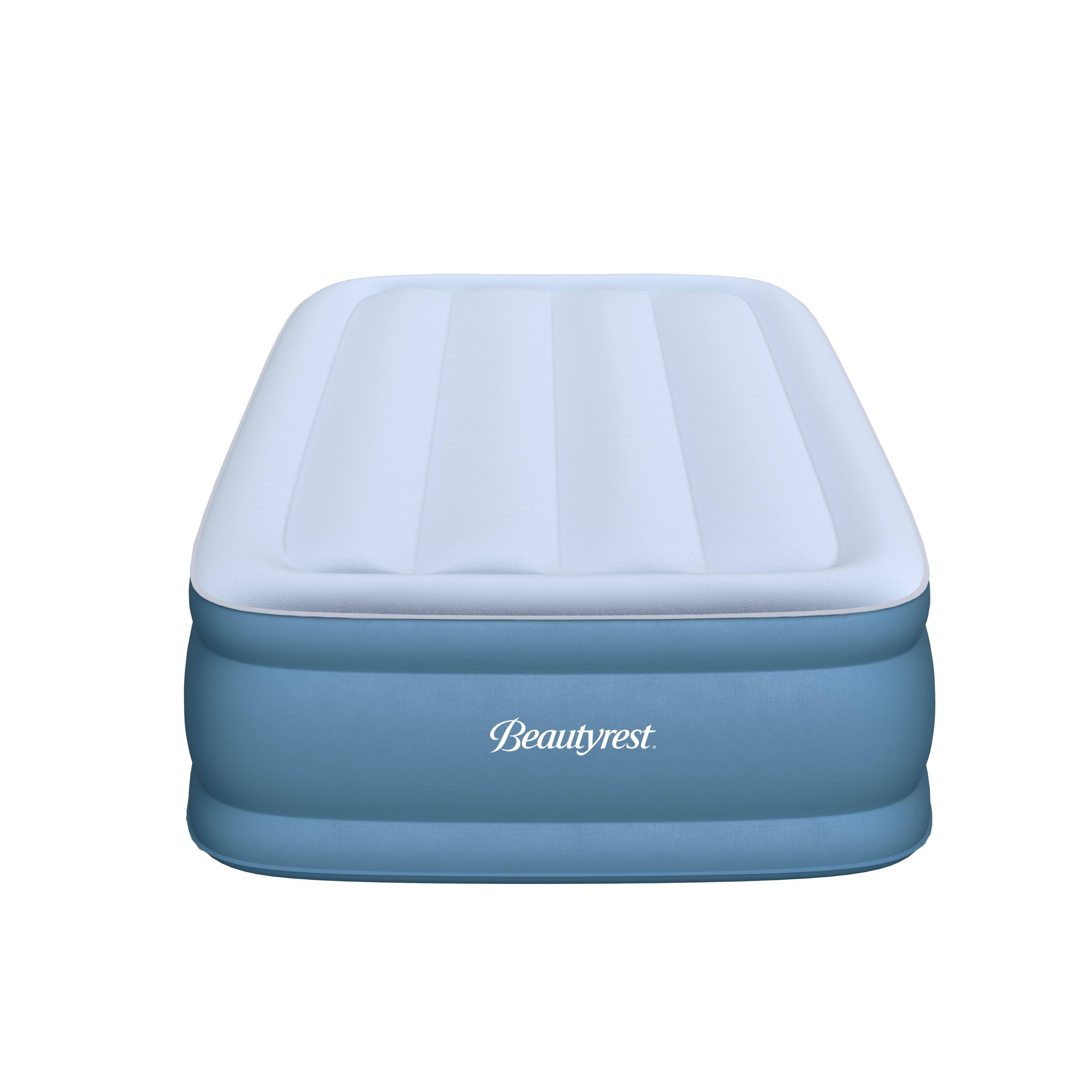 Alt View 1. Beautyrest - Beautyrest Sensarest Raised Inflatable Air Mattress with Built-In Pump, Twin - GRAY/BLUE.