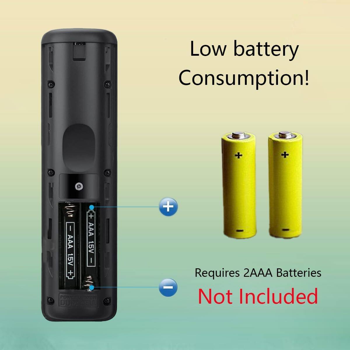 Low battery Consumption!  
Requires 2AAA Batteries Not Included