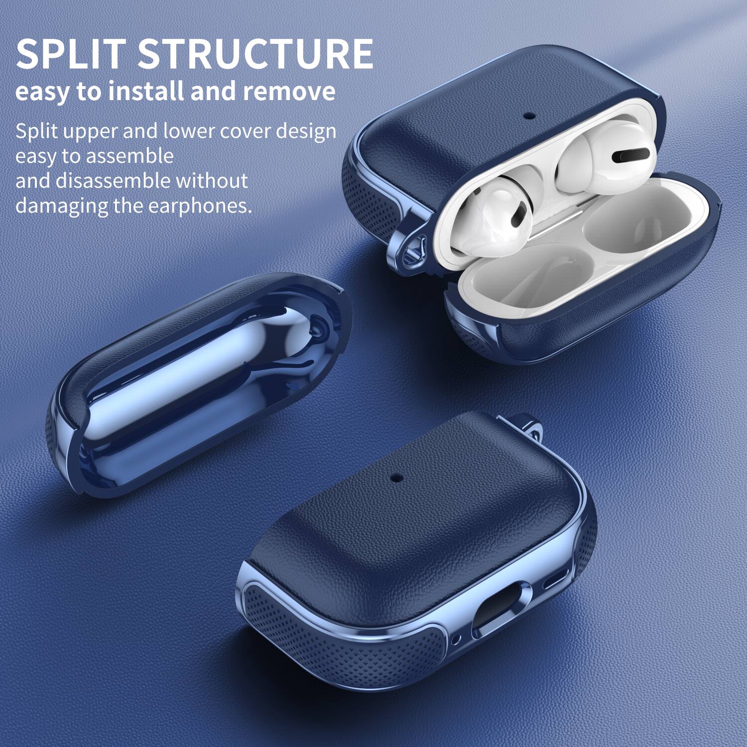 SPLIT STRUCTURE  
easy to install and remove  

Split upper and lower cover design  
easy to assemble and disassemble without damaging the earphones.