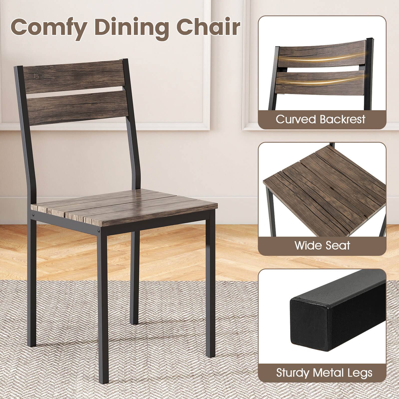 Comfy Dining Chair

- Curved Backrest
- Wide Seat
- Sturdy Metal Legs