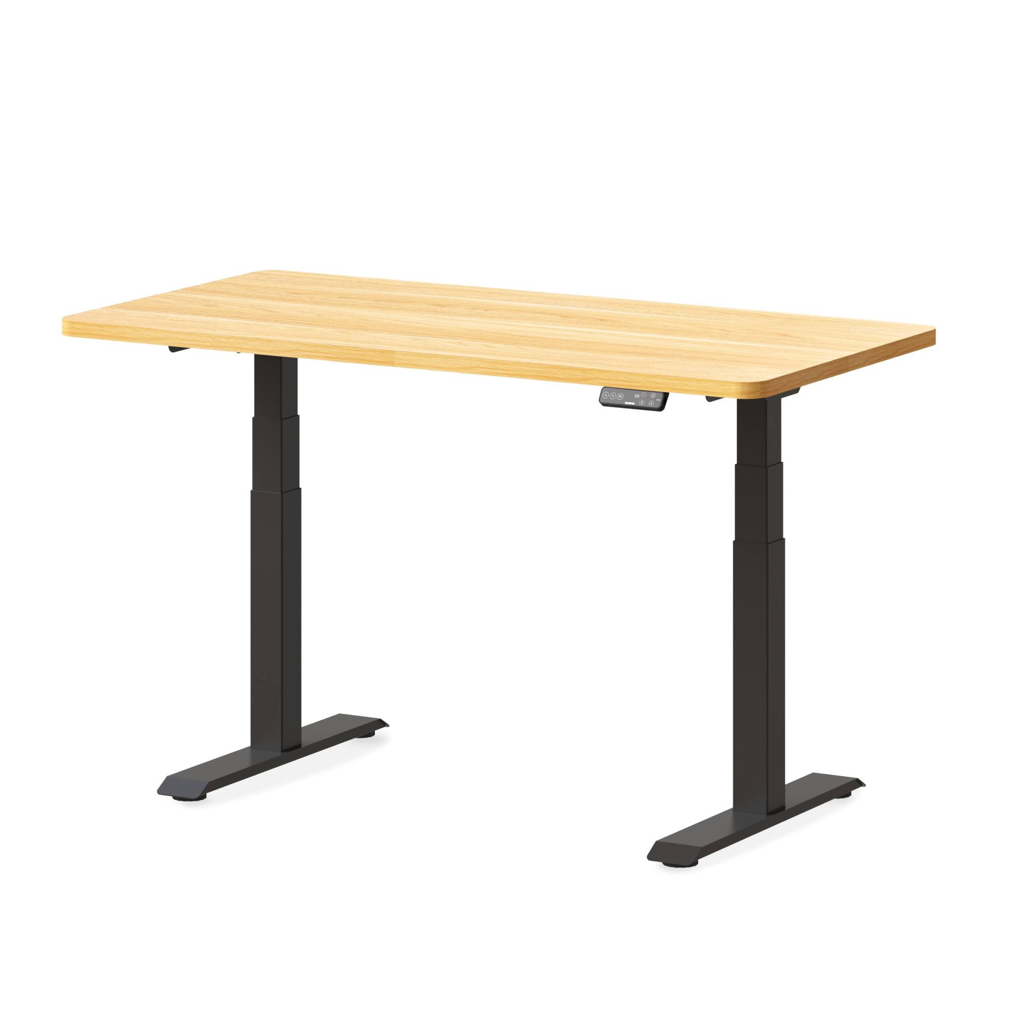 Angle. FlexiSpot - FlexiSpot E7 55''W Electric Adjustable Standing Desk Chipboard, Maple/Black - Maple.
