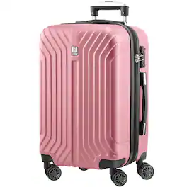 Brick Attic - 28 Inch Hard Shell Checked Suitcase, Rolling Lightweight Travel Suitcases with Wheels TSA Lock,Expandable Luggage - Pink