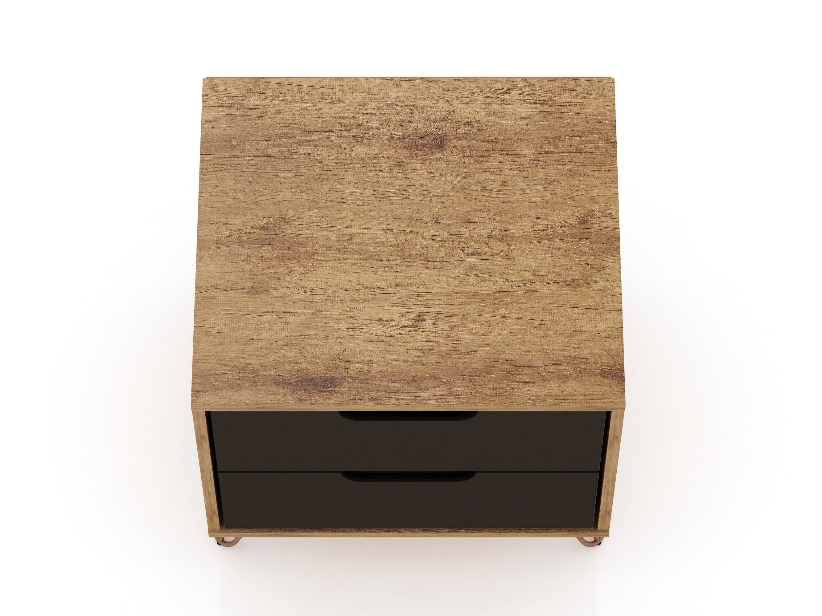 Alt View 6. Manhattan Comfort - Rockefeller Mid-Century Modern 20" Nightstand - Set of 2 - Gray.
