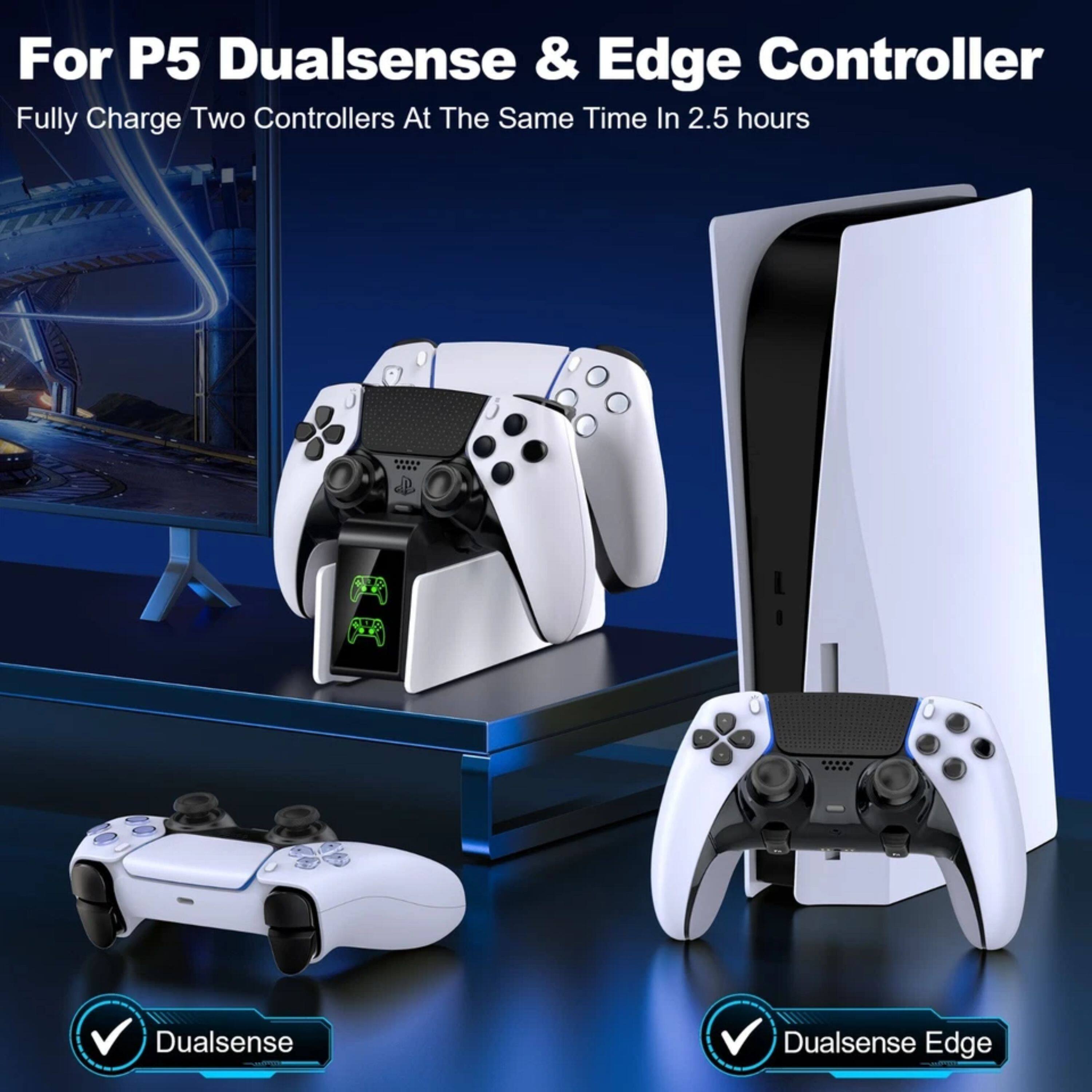 For P5 Dualsense & Edge Controller  
Fully Charge Two Controllers At The Same Time In 2.5 hours  

Dualsense  
Dualsense Edge