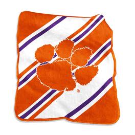 Logo Brands - Clemson Tigers 50" x 60" Raschel Stripe Throw Blanket - Multicolor
