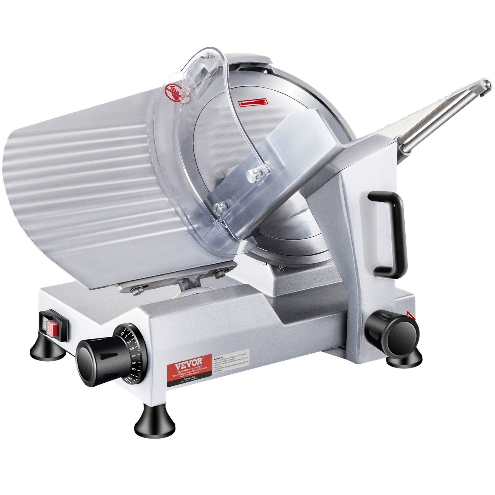 Alt View 5. VEVOR - 240W Commercial Meat Slicer, Electric Deli Food Slicer, 10" Carbon Steel Blade Electric Food Slicer - Sliver.