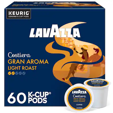 POMINRE KEURIG GENUINE K-CUP PODS LAVAZZA Costiera GRAN AROMA LIGHT ROAST LAVAZZA Costiera GRAN AROMA LIGHT ROAST COFFEE KEURIG 60 PODS