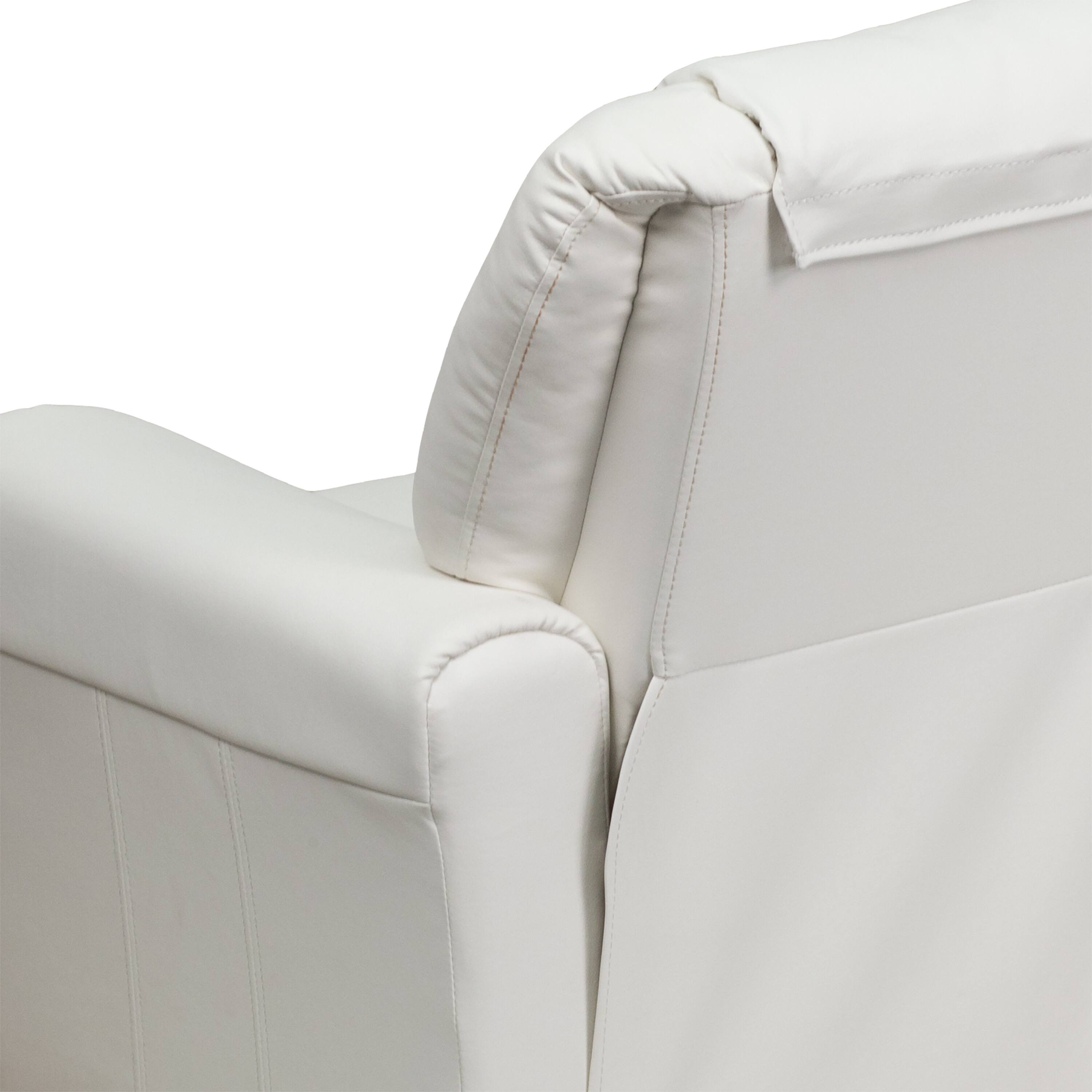 Alt View 9. Emma + Oliver - Contemporary Kids Recliner with Cup Holder and Headrest - White Vinyl.