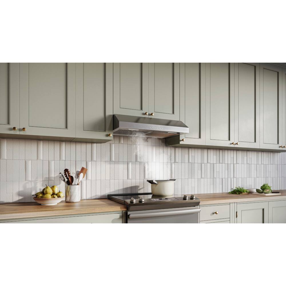 Alt View 11. Broan - Glacier 30-Inch 490 MAX Blower CFM 1.0 Sones Range Hood - Stainless Steel.