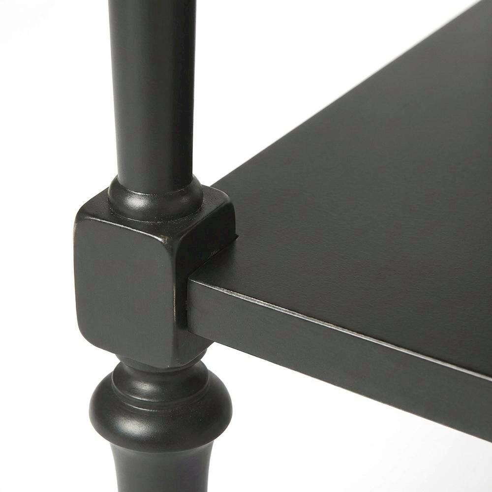 Alt View 1. Starlight Canyon Home - Rectangular End Table, Traditional Wood Accent Side Table for Living Room - Black.