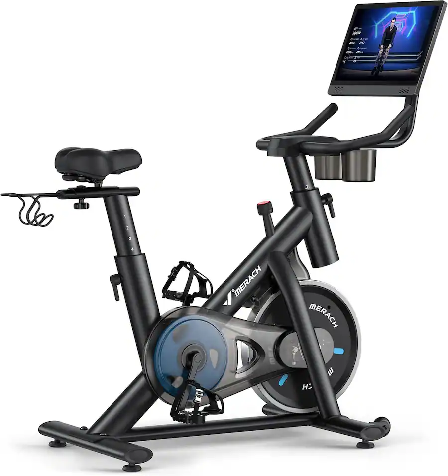 MERACH Brake Pad Stationary/Exercise Bike 300lbs Weight Capacity