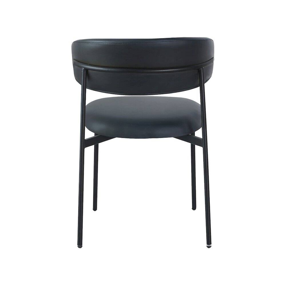 Alt View 1. Meridian Furniture - Lupita Black Vegan Leather Dining Chair, Set of 2 - Black.