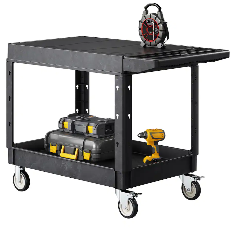 Cart For Load VEVOR Utility Cart, 550 lbs Load Capacity, 37 x 25.4 inch Service Cart ...