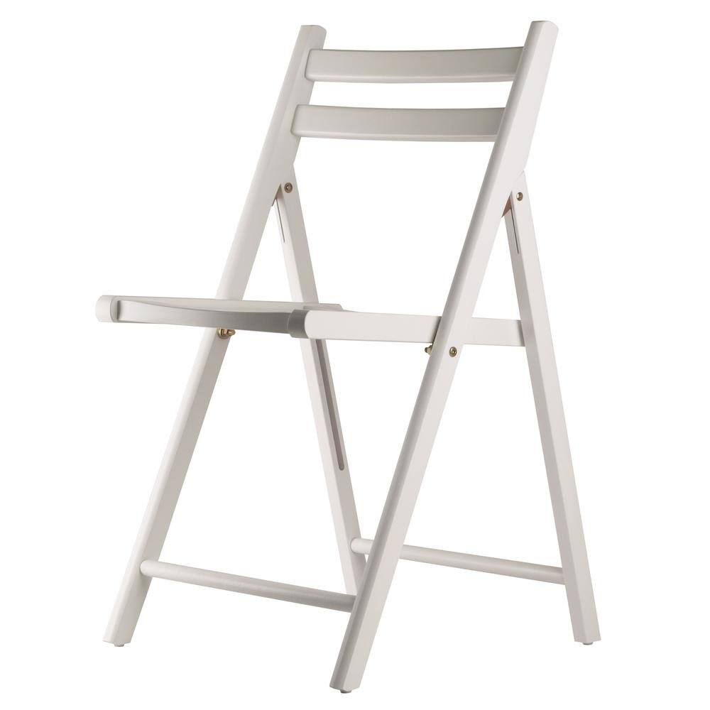 Back. FurniFact - 4-PC Folding Chair Set - White.