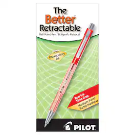 Pilot - Better Retractable Ballpoint Pens, Medium Point, Red Ink, Dozen (30007)