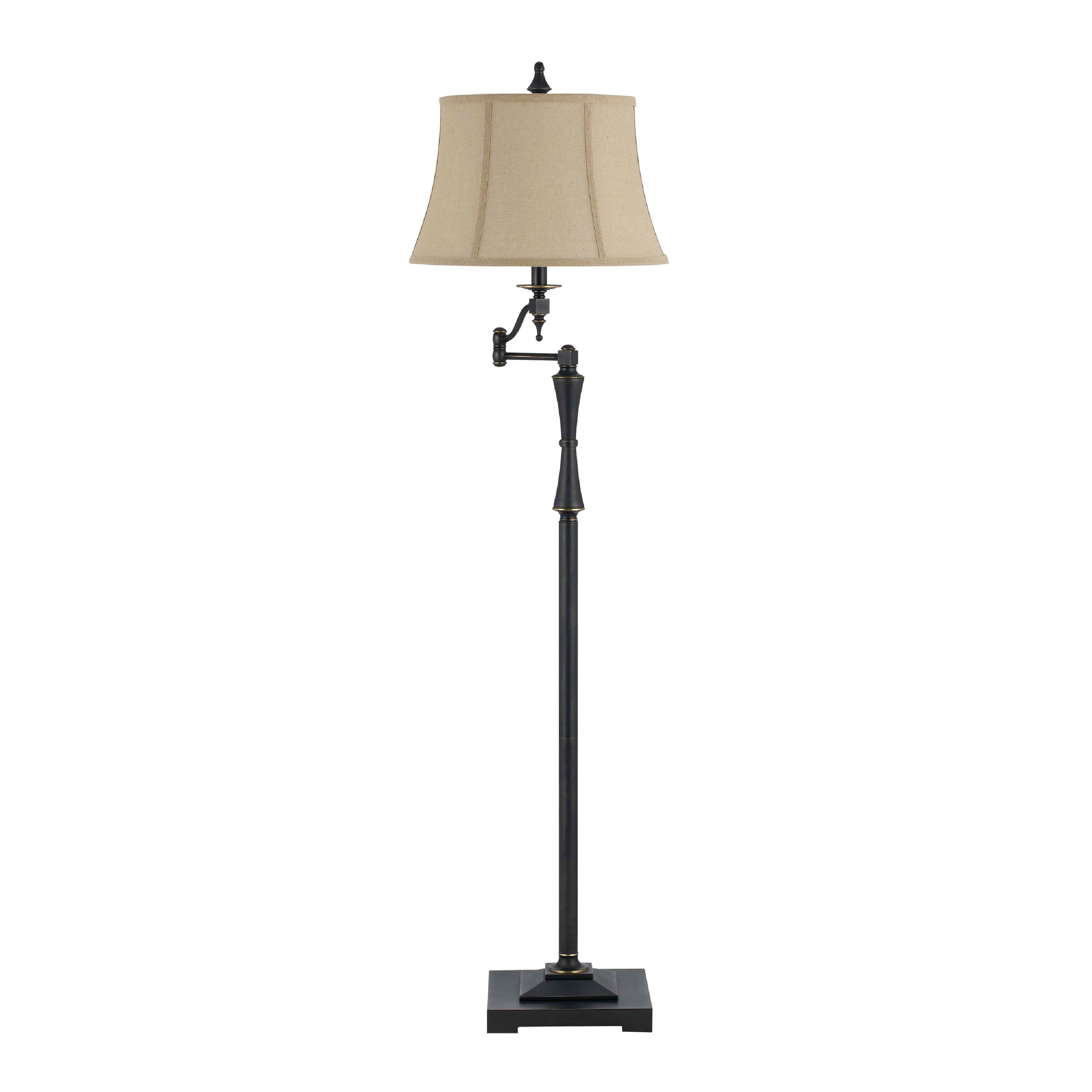 Manhattan Lane - Metal Body Floor Lamp with Fabric Tapered Bell Shade