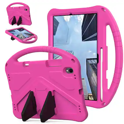 Front. Dteck - For Samsung Galaxy Tab S11 2025 11-inch Lightweight EVA Shockproof Handle Stand Kids Case Cover - Rose.