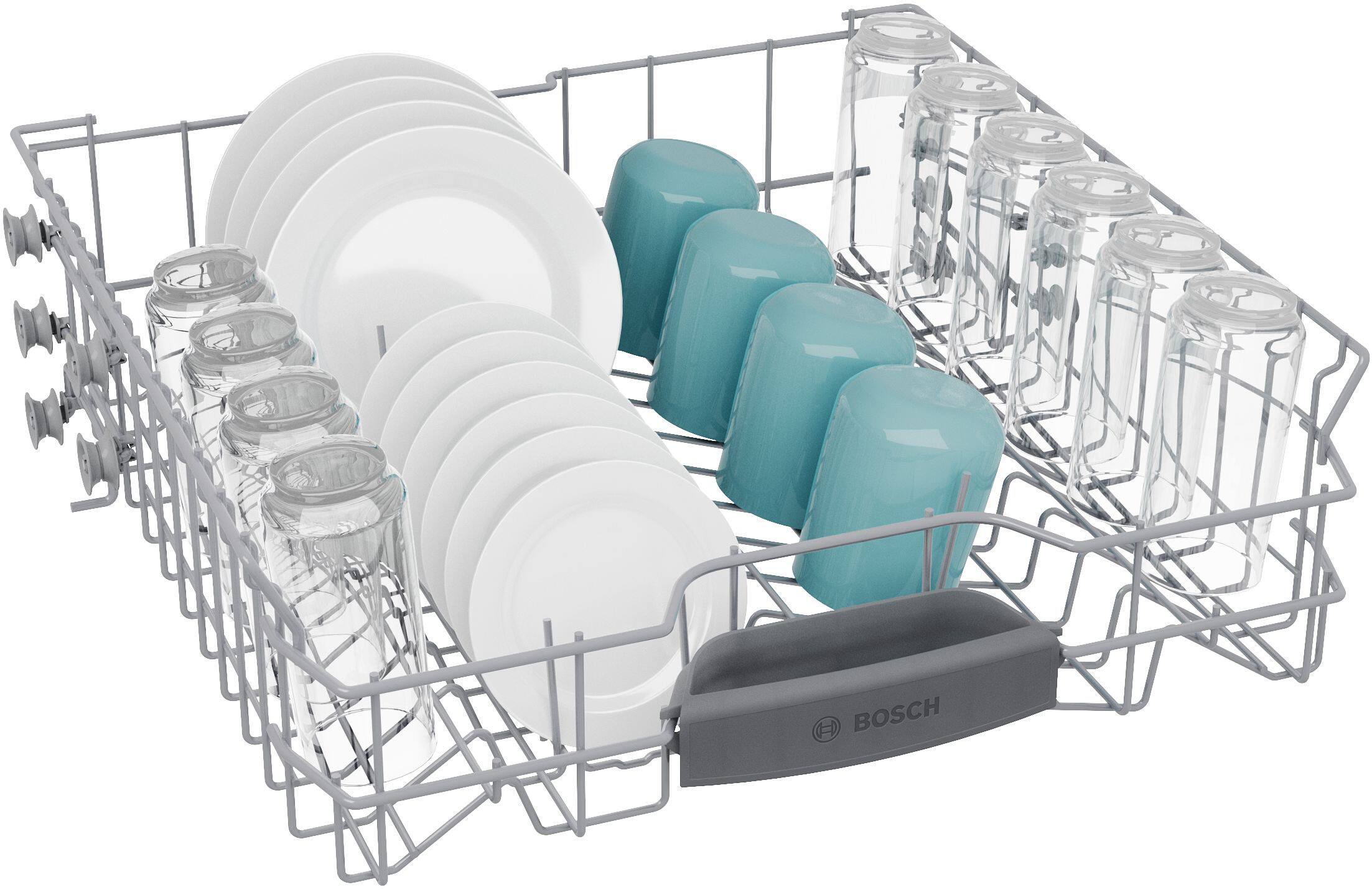 Alt View 12. Bosch - 300 Series 24" Front Control Smart Built-In Stainless Steel Tub Dishwasher with 3rd Rack and PrecisionWash, 48 dBA - Stainless Steel.