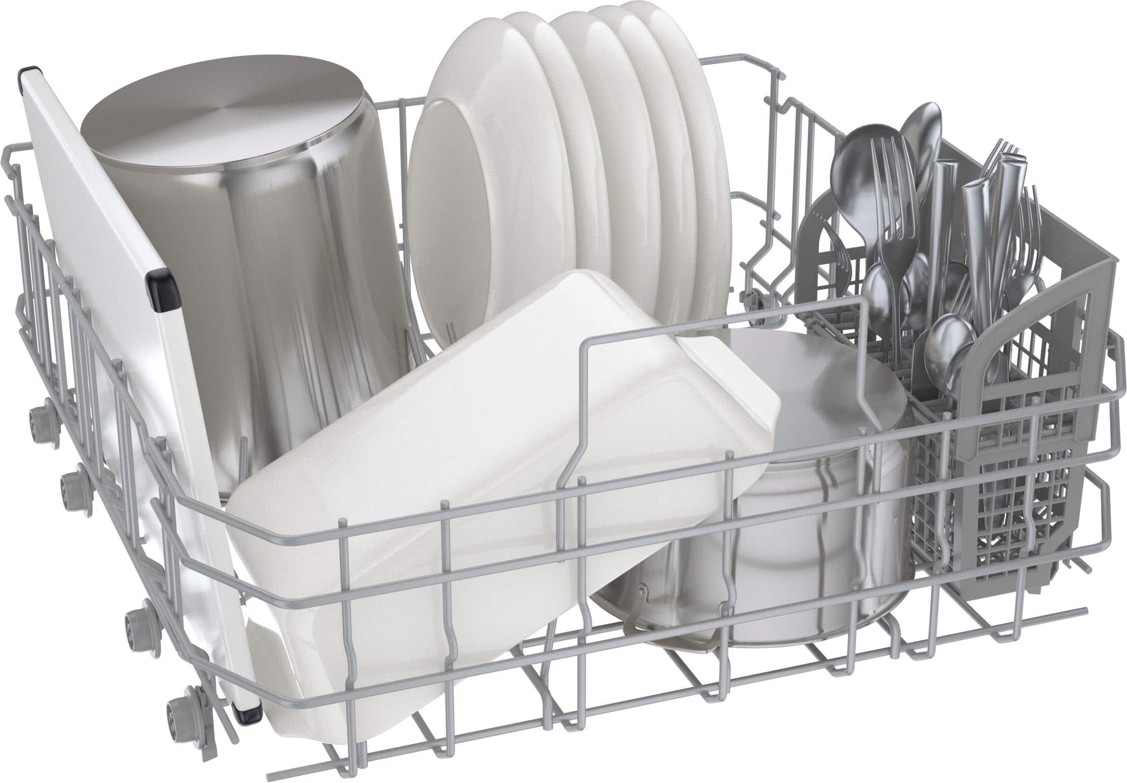 Alt View 14. Bosch - 300 Series 24" Front Control Smart Built-In Stainless Steel Tub Dishwasher with 3rd Rack, 48 dBA - Stainless Steel.