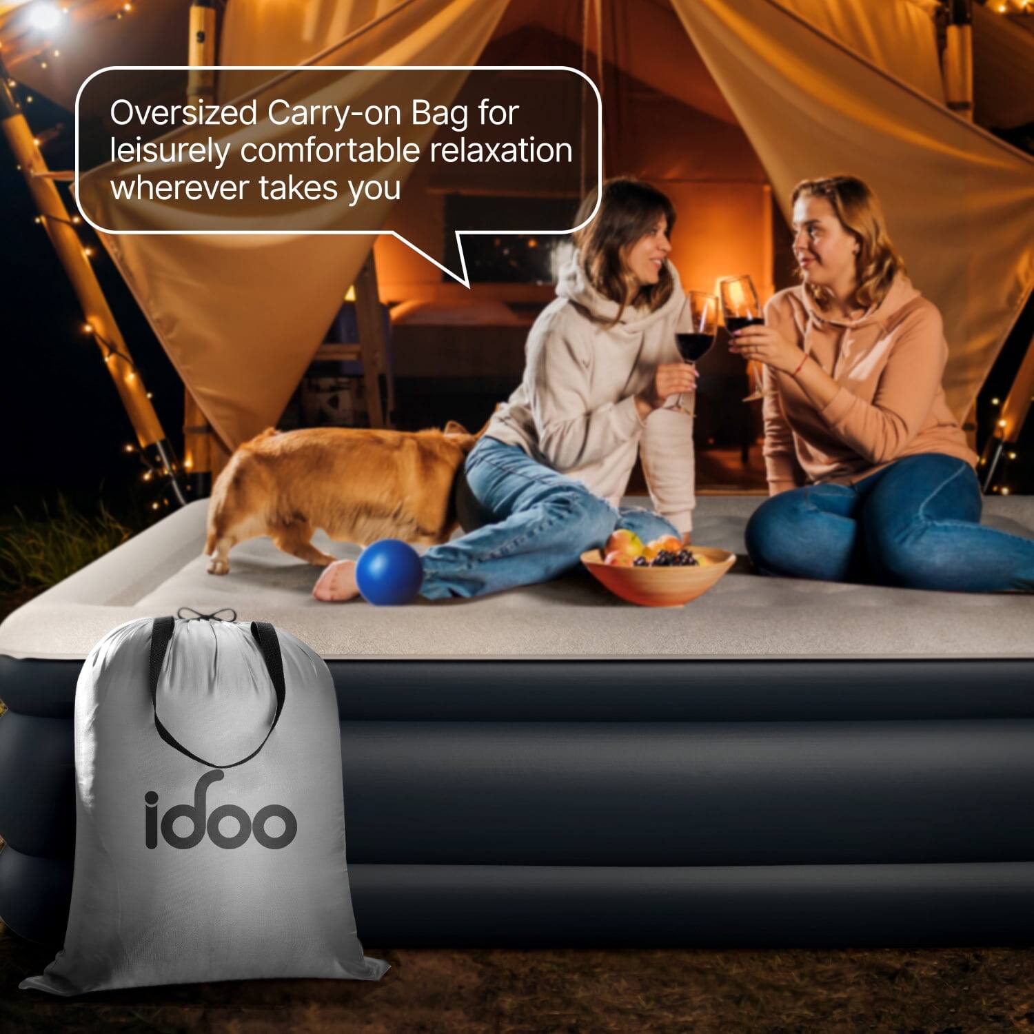 Oversized Carry-on Bag for leisurely comfortable relaxation wherever takes you

idoo