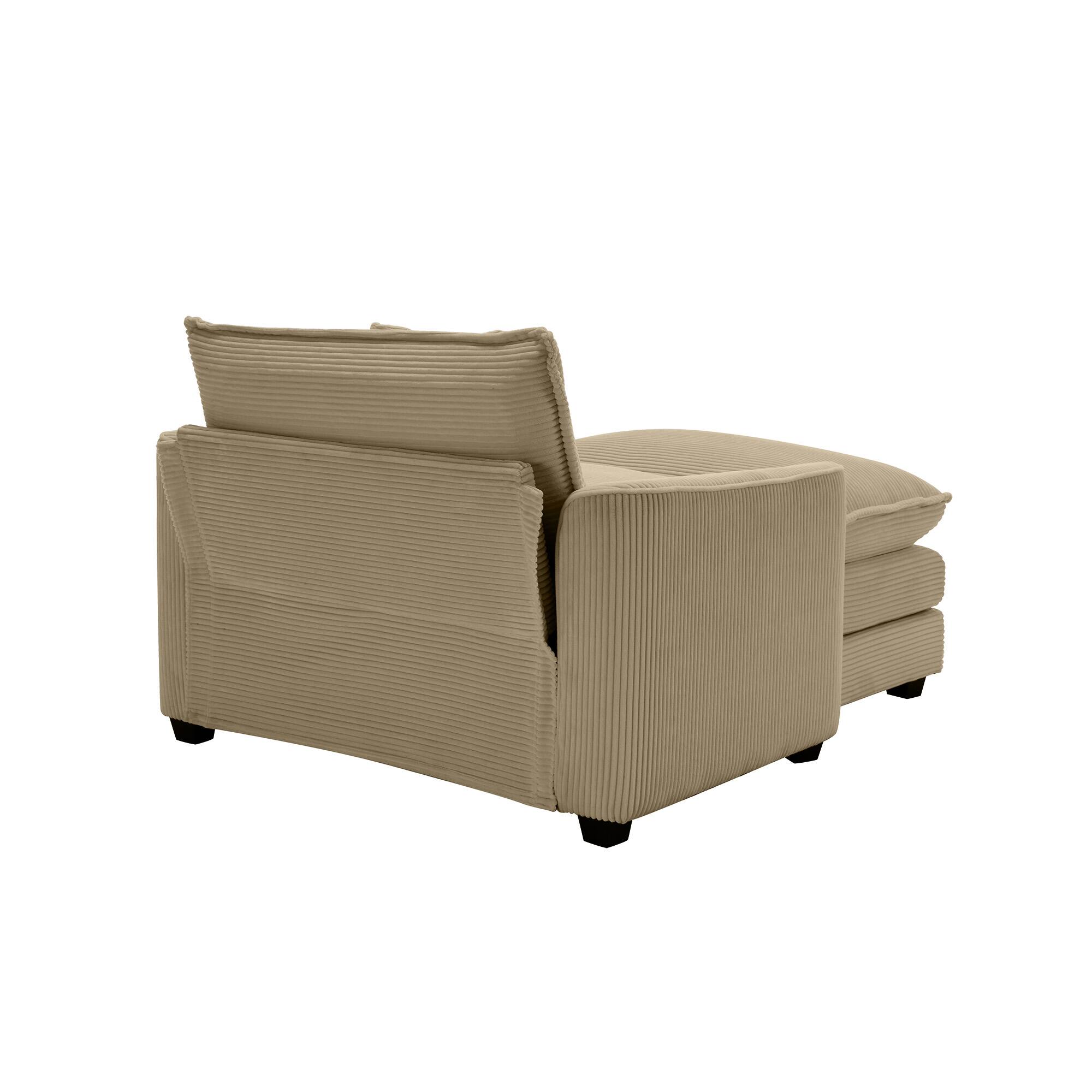 Alt View 4. LOVMOR - Single Seat Corduroy Accent Chair Deep Seat Storage Ottoman Easy Assembly Memory Foam For Bedroom Club Soft TV - Tan.