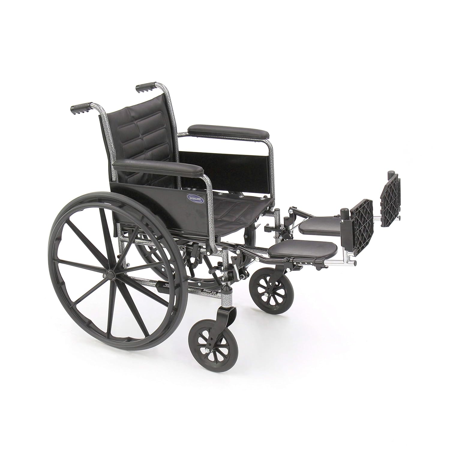 Alt View 4. Invacare - Wheelchair Elevating Legrests - Padded Calf Support, Aluminum Footplates, Adjustable Length - Black.