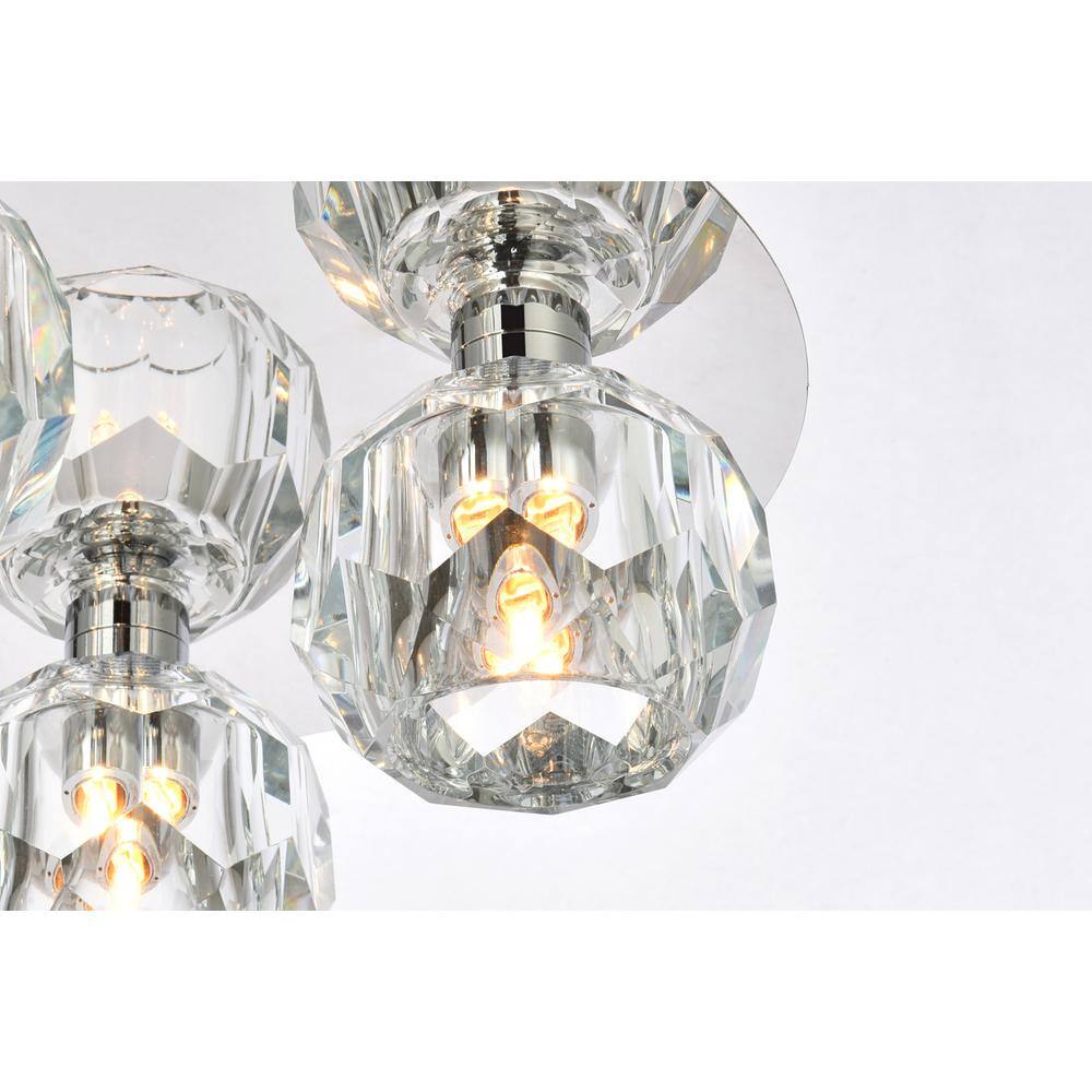 Alt View 3. Elegant Lighting - Graham 4 Light Ceiling Lamp in Chrome - Chrome And Clear.