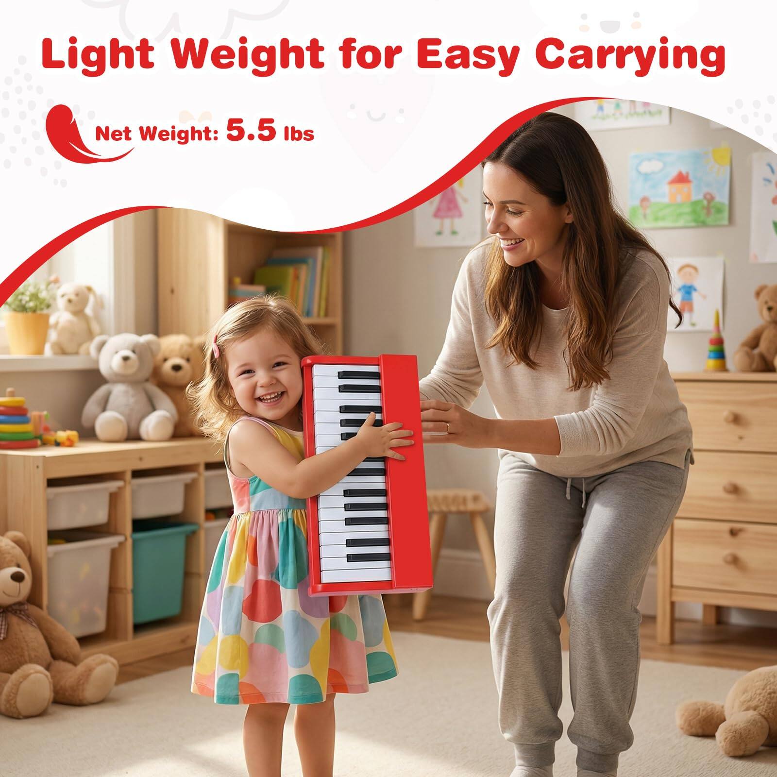 Light Weight for Easy Carrying  
Net Weight: 5.5 lbs