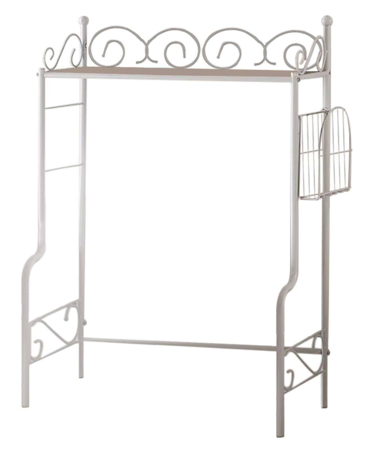 Angle. Kings Brand Furniture - Kings Brand Furniture Over the Toilet Bathroom Rack - White / Marble Top.