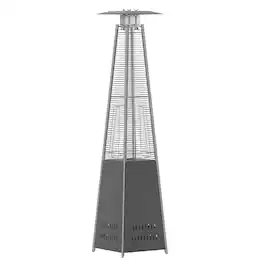 Emma + Oliver - Outdoor Patio Heater - 7.5 Feet Round Steel Patio Heater - 42,000 BTU's - Slate Gray