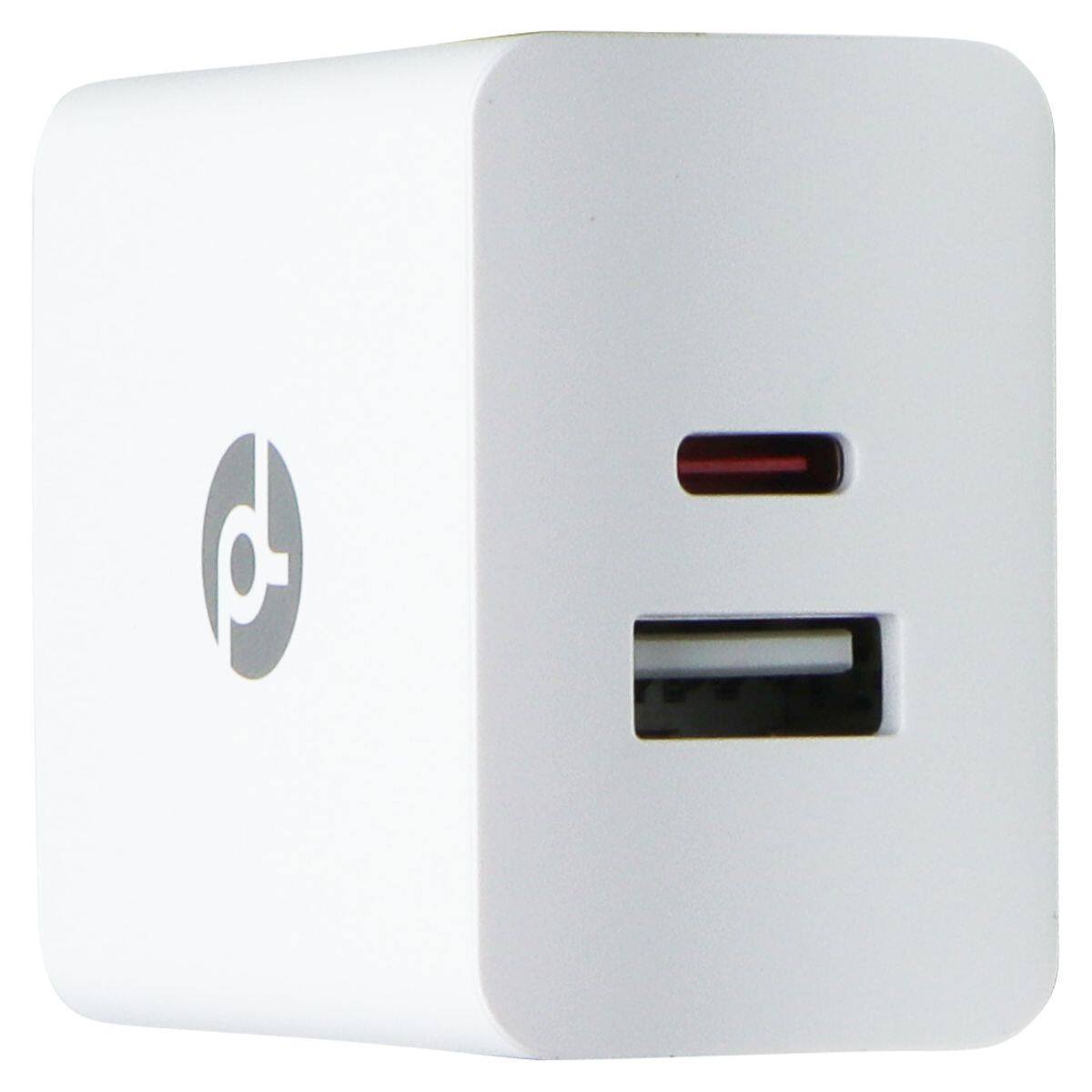 Left. PowerLab - PowerLab Wall Charger With Power Delivery USB-C + USB-A Ports White - White.