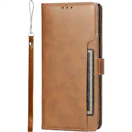 SaharaCase - Folio Wallet Case for Samsung Galaxy S22 Ultra - Brown