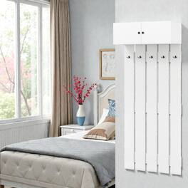 Hivvago - Wall-Hung Clothing and Coat Storage Rack for Hallways - White