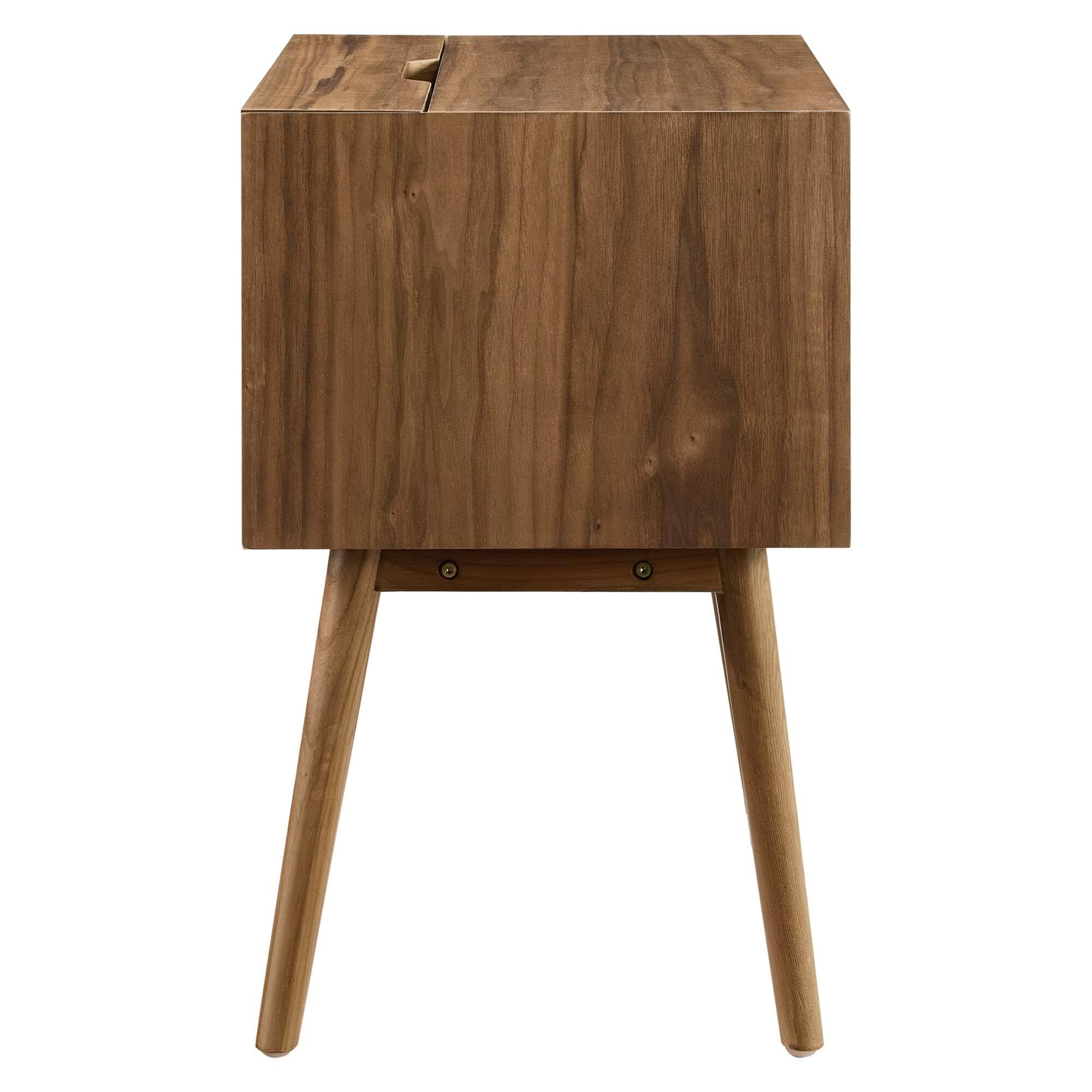 Alt View 2. Modway - Ember Wood Nightstand With USB Ports by Modway - Walnut Walnut.