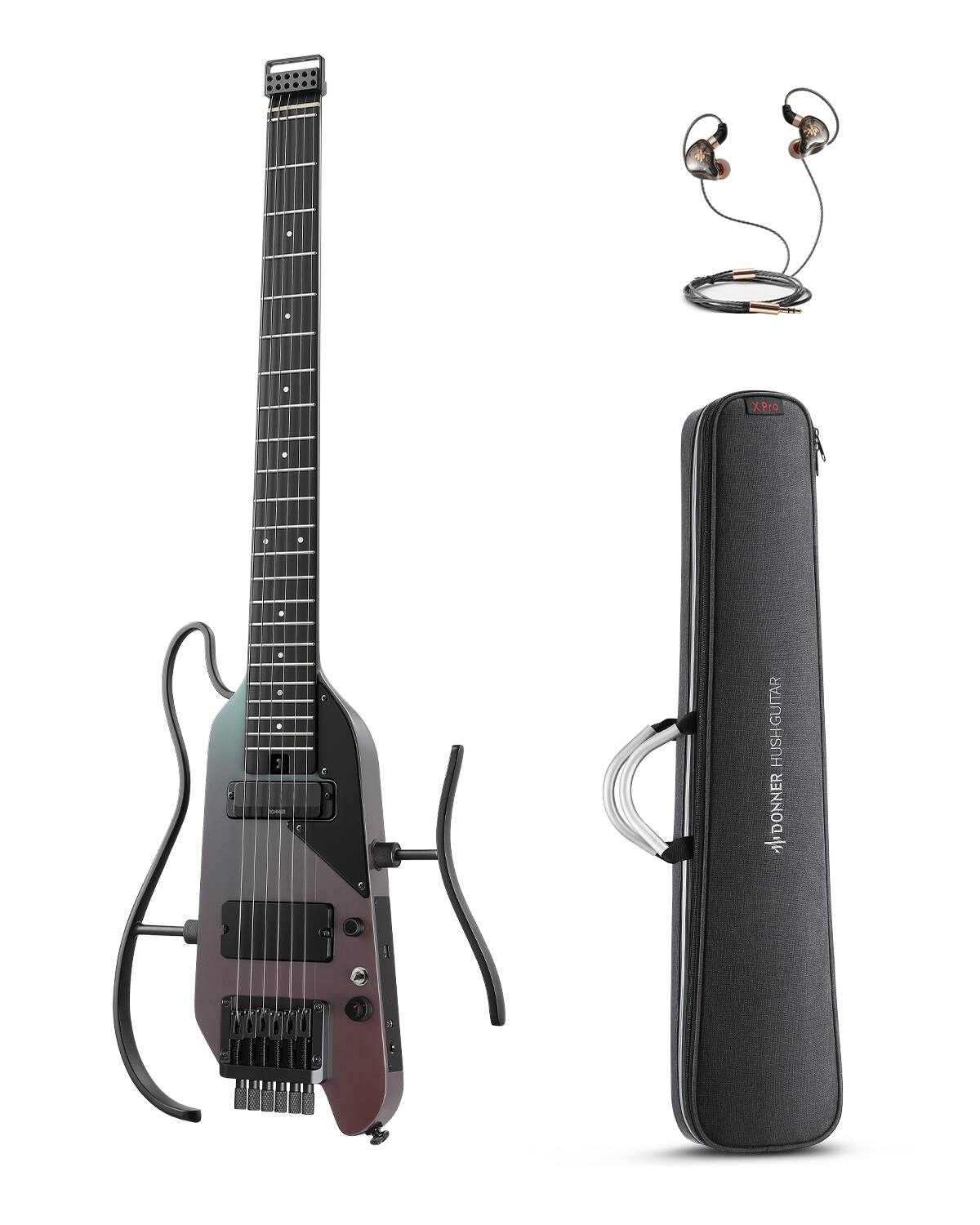 Donner music Donner HUSH™ X PRO Electric Guitar Midnight Glow HUSH