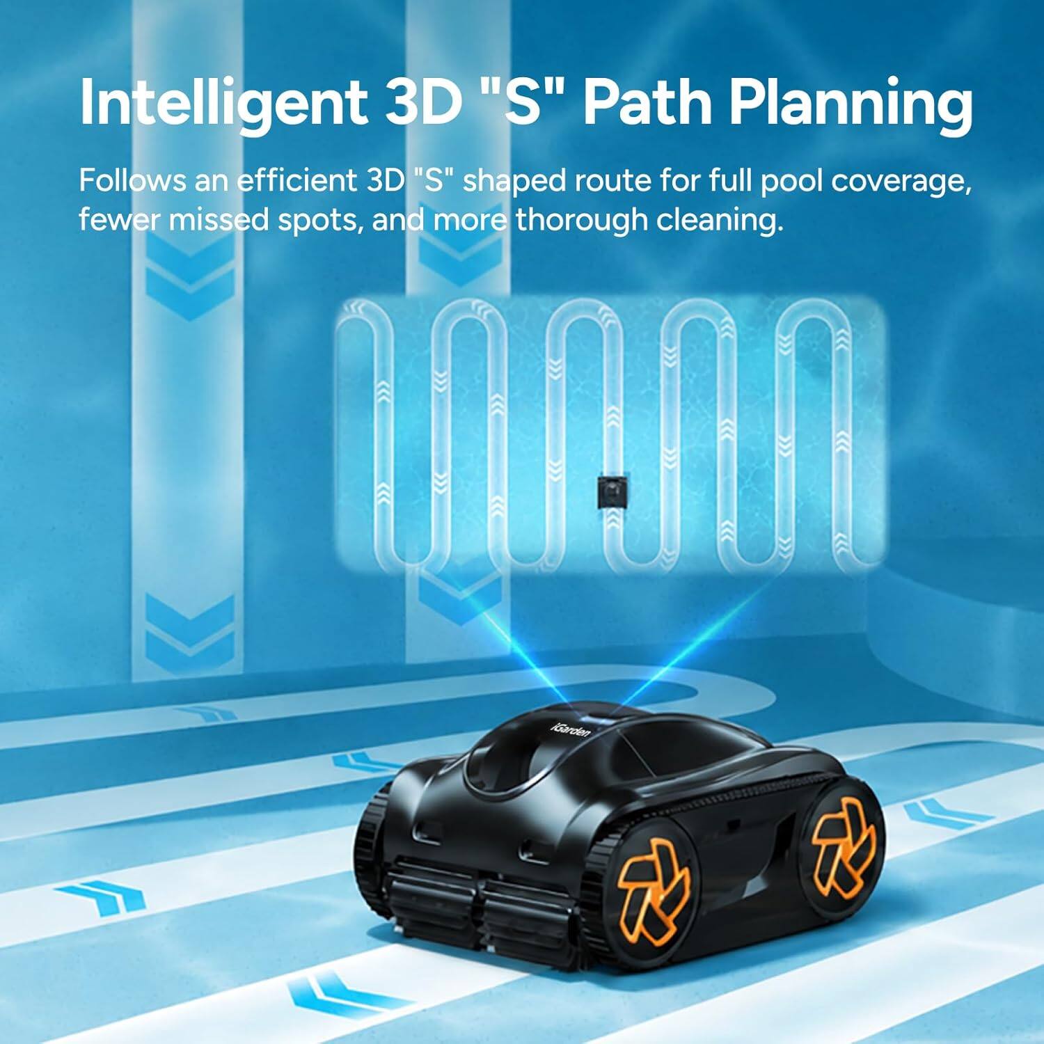 Intelligent 3D "S" Path Planning

Follows an efficient 3D "S" shaped route for full pool coverage, fewer missed spots, and more thorough cleaning.
