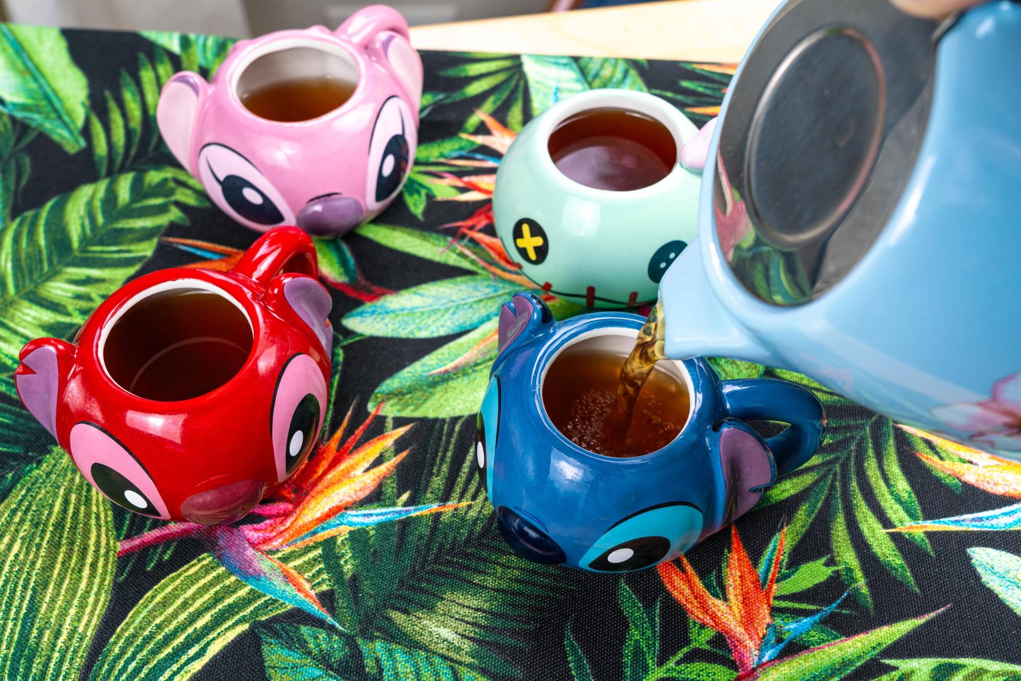 Alt View 5. Disney - Disney Lilo & Stitch Characters 2-Ounce Sculpted Ceramic Mini Mugs | Set of 4 - Multi-Colored.