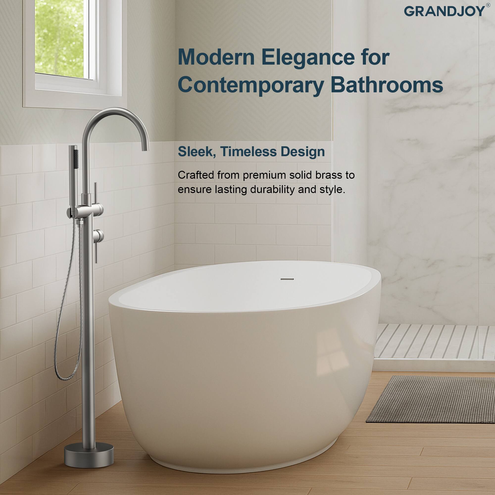 GRANDJOY  
Modern Elegance for Contemporary Bathrooms  
Sleek, Timeless Design  
Crafted from premium solid brass to ensure lasting durability and style.