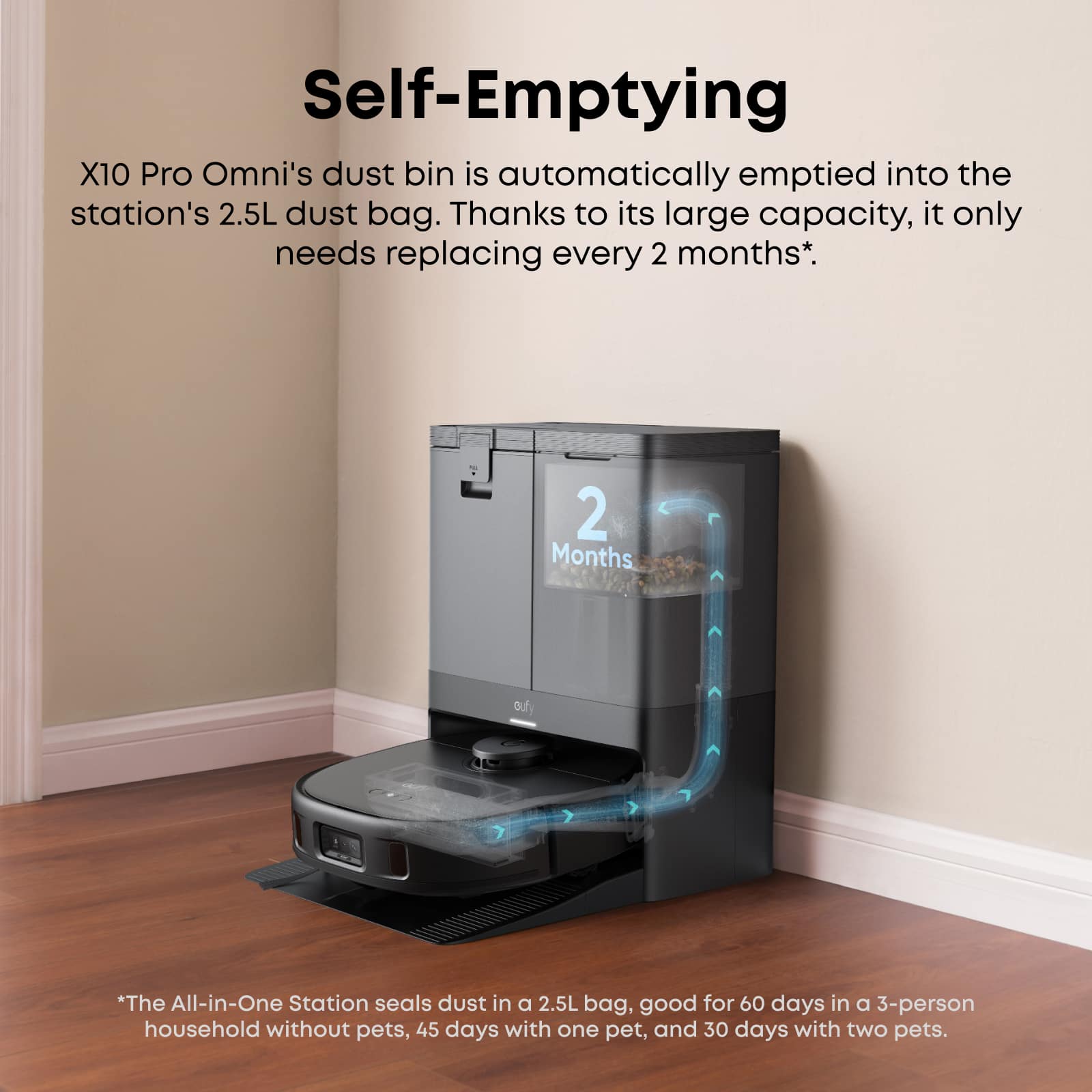 eufy X10 Pro Omni Robot Vacuum + 6 Pack Large Capacity Dust Bags