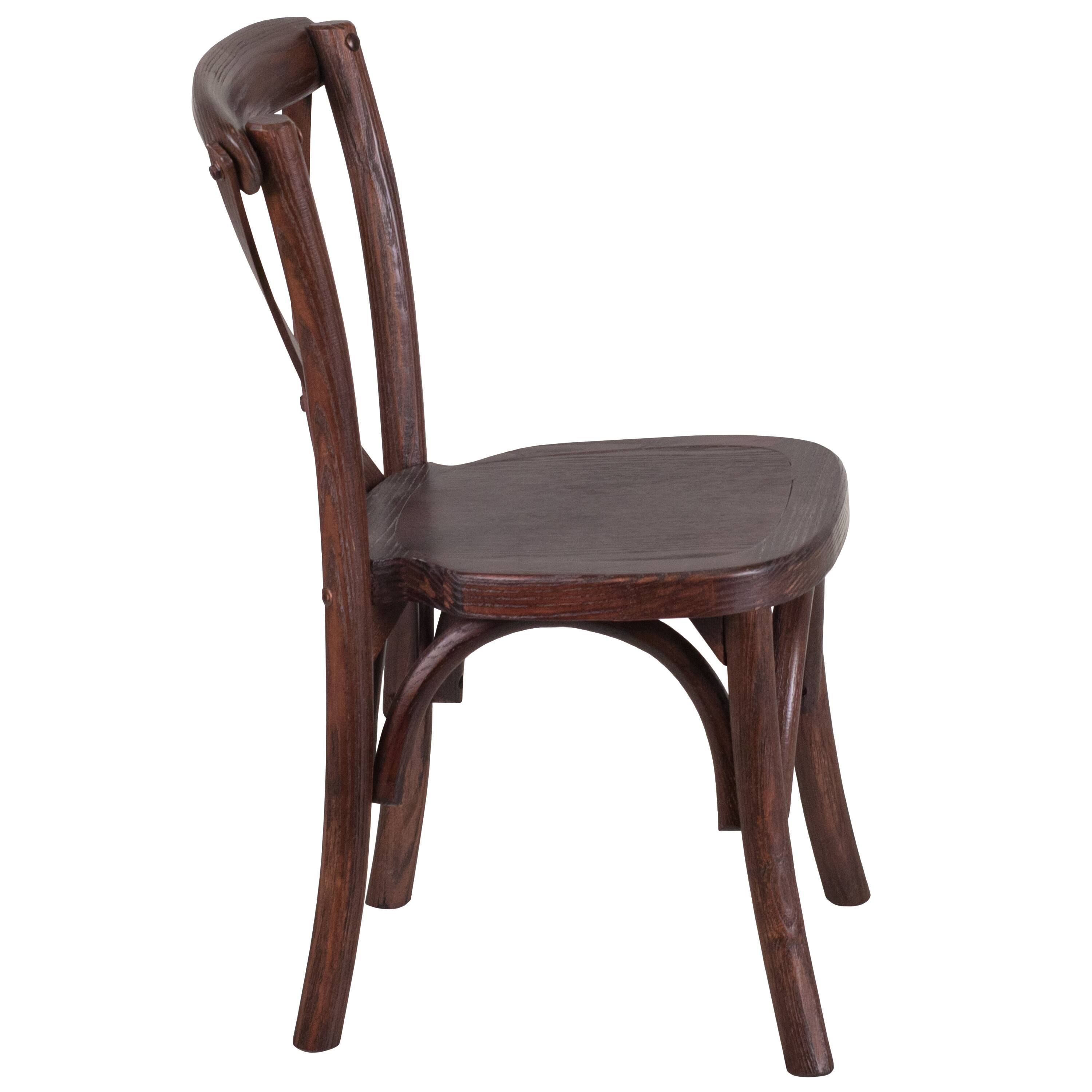 Alt View 4. Emma + Oliver - Kids Cross Back Chair - Mahogany.