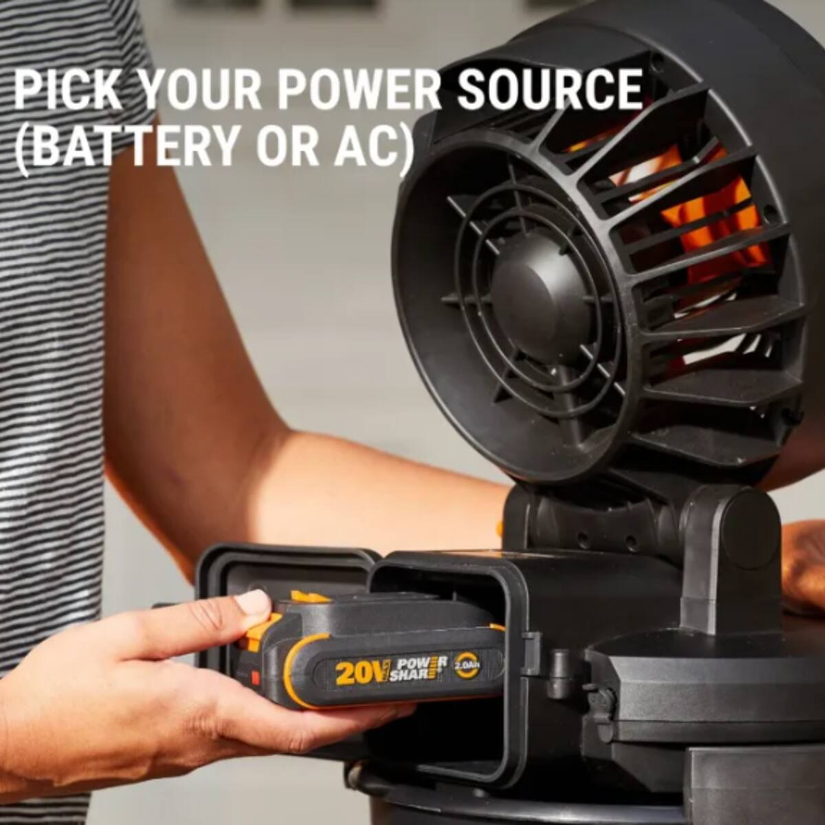 Pick Your Power Source (Battery or AC) Power R 2.0Ah 20V