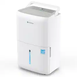 Waykar - 80-Pint Energy Star Quiet Dehumidifier with Bucket and Auto Defrost for Bedroom and Basement,Max 5000 sq. ft - White