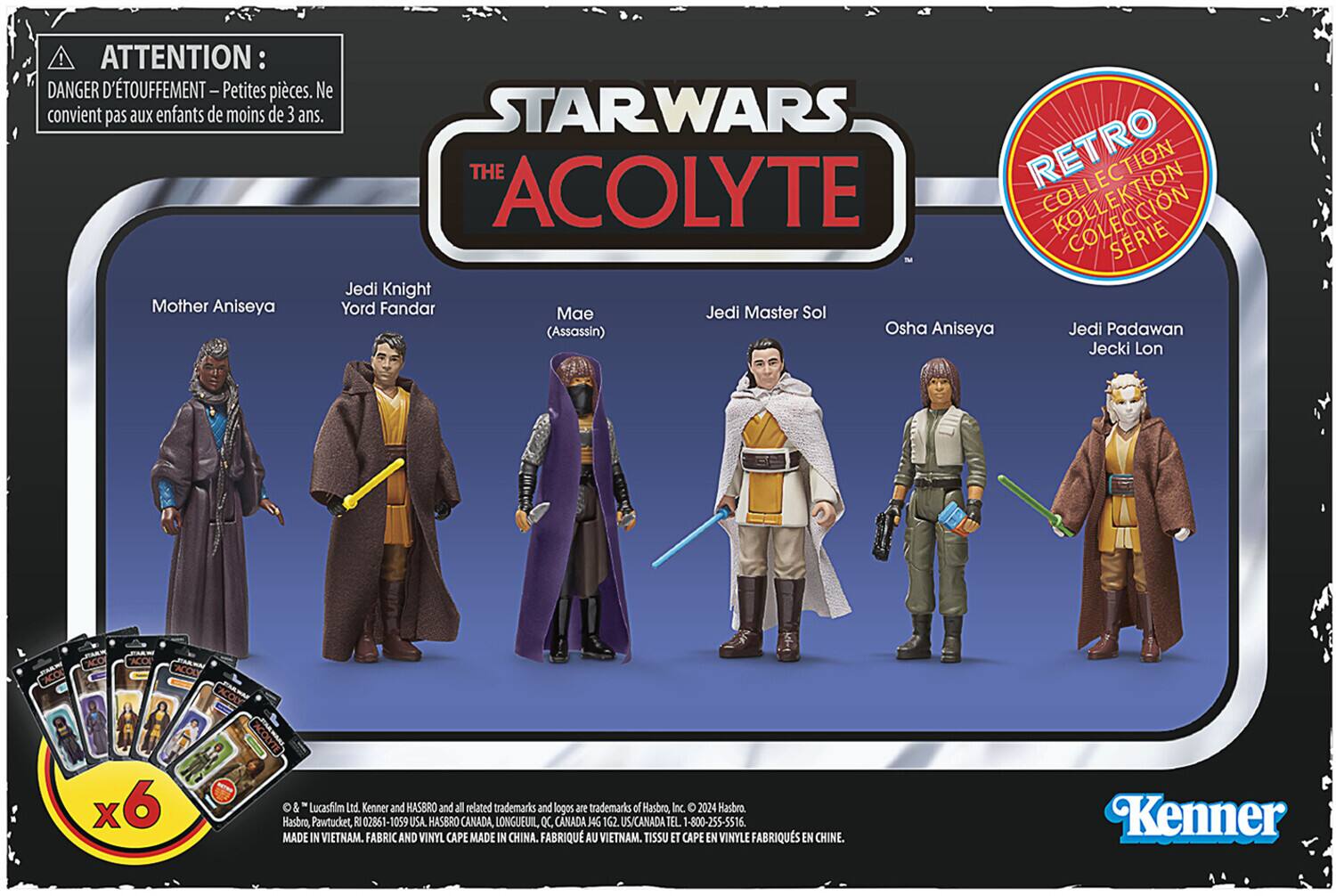 Hasbro - Star Wars: The Acolyte - Retro Collection - 3.75 Inch Action Figure 6-Pack - Collectibles - Multicolor